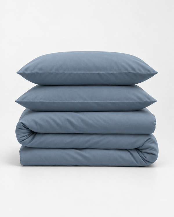 Duvet Cover – Organic Cotton Sateen – Dusk Blue