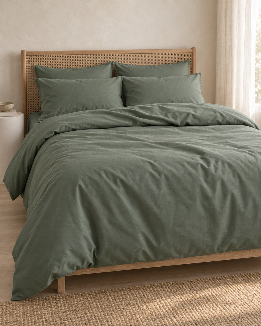 Duvet Cover – Organic Cotton Sateen – Soft Sage