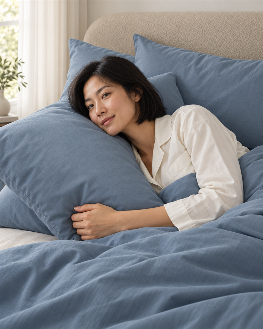Pillowcase – Organic Cotton Sateen – Dusk Blue