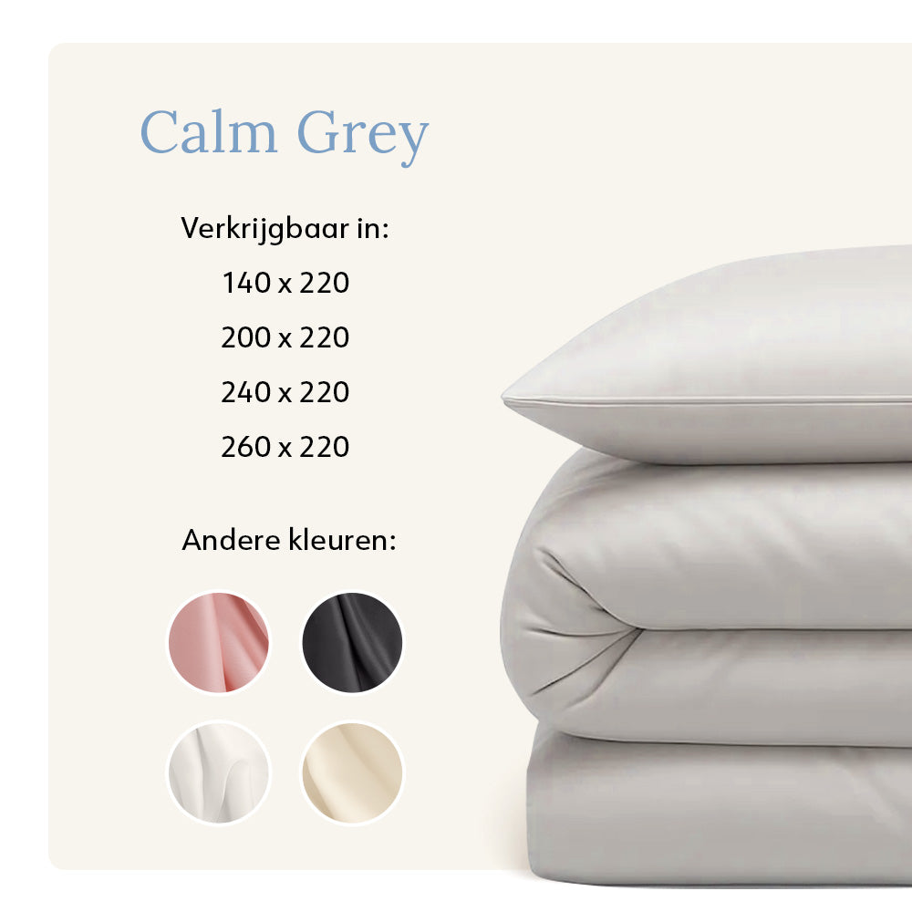 Dekbedovertrek - Tencel™ Satijn - Calm Grey