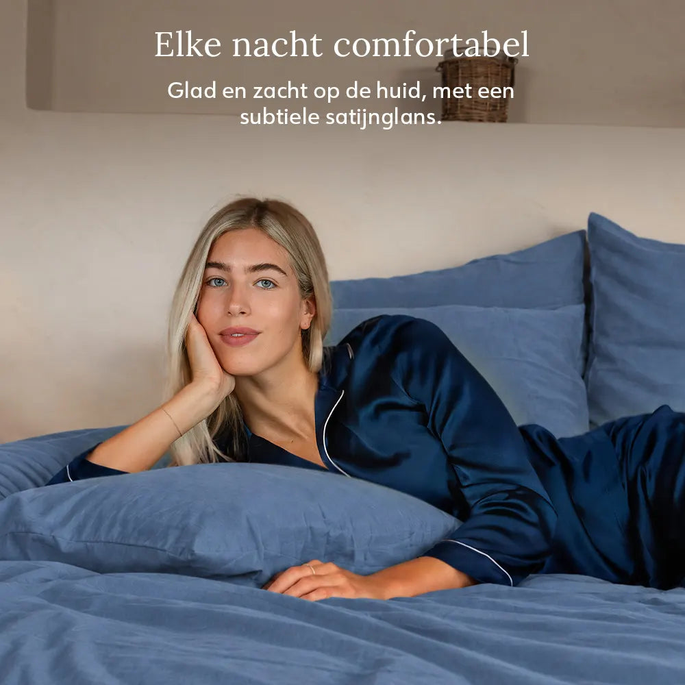 Duvet Cover – Organic Cotton Sateen – Dusk Blue