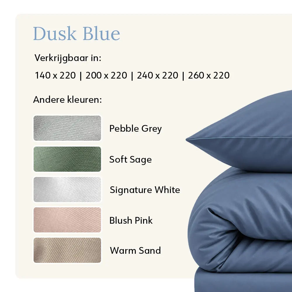 Duvet Cover – Organic Cotton Sateen – Dusk Blue