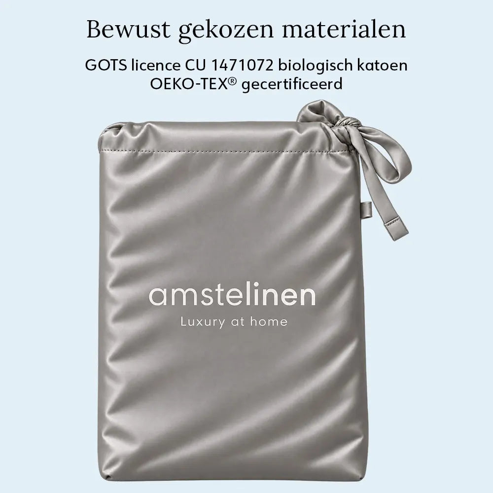 Duvet Cover – Organic Cotton Sateen – Pebble Grey