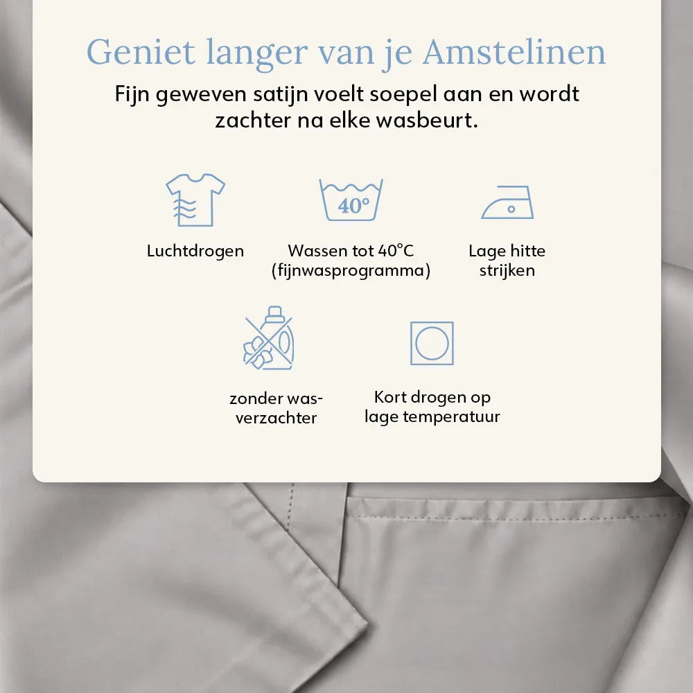 Duvet Cover – Organic Cotton Sateen – Pebble Grey