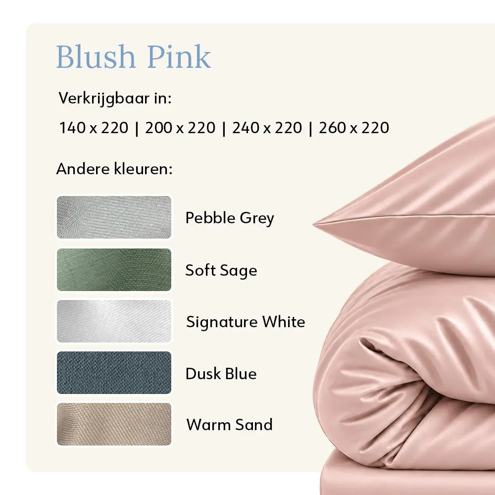 Duvet Cover – Organic Cotton Sateen – Blush Pink