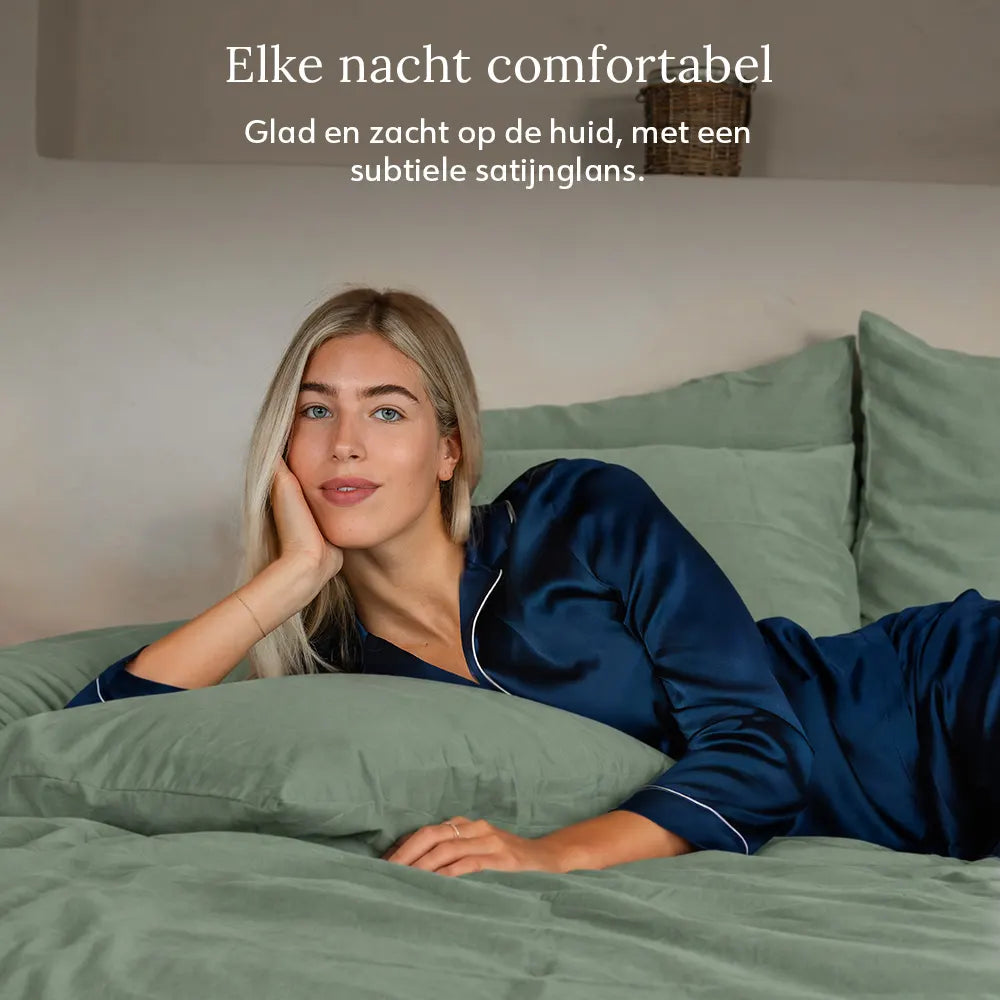 Duvet Cover – Organic Cotton Sateen – Soft Sage