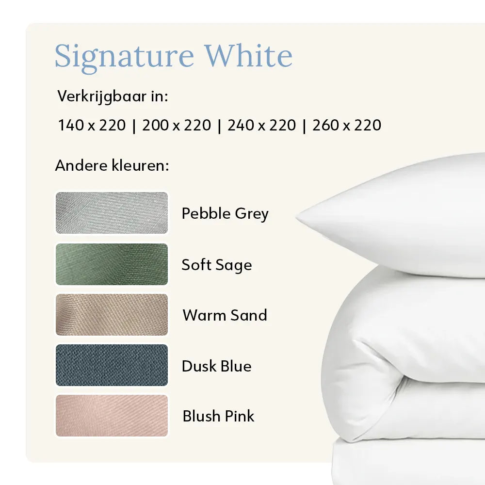 Duvet Cover – Organic Cotton Sateen – Signature White
