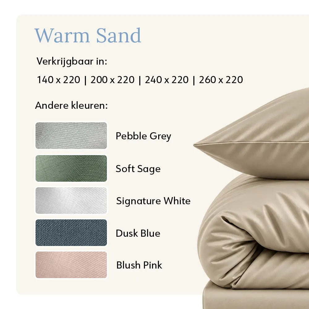 Duvet Cover – Organic Cotton Sateen – Warm Sand