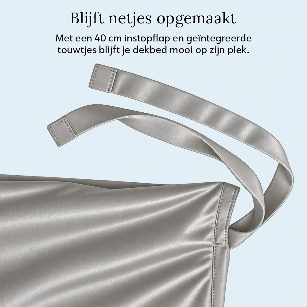 Duvet Cover – Organic Cotton Sateen – Pebble Grey