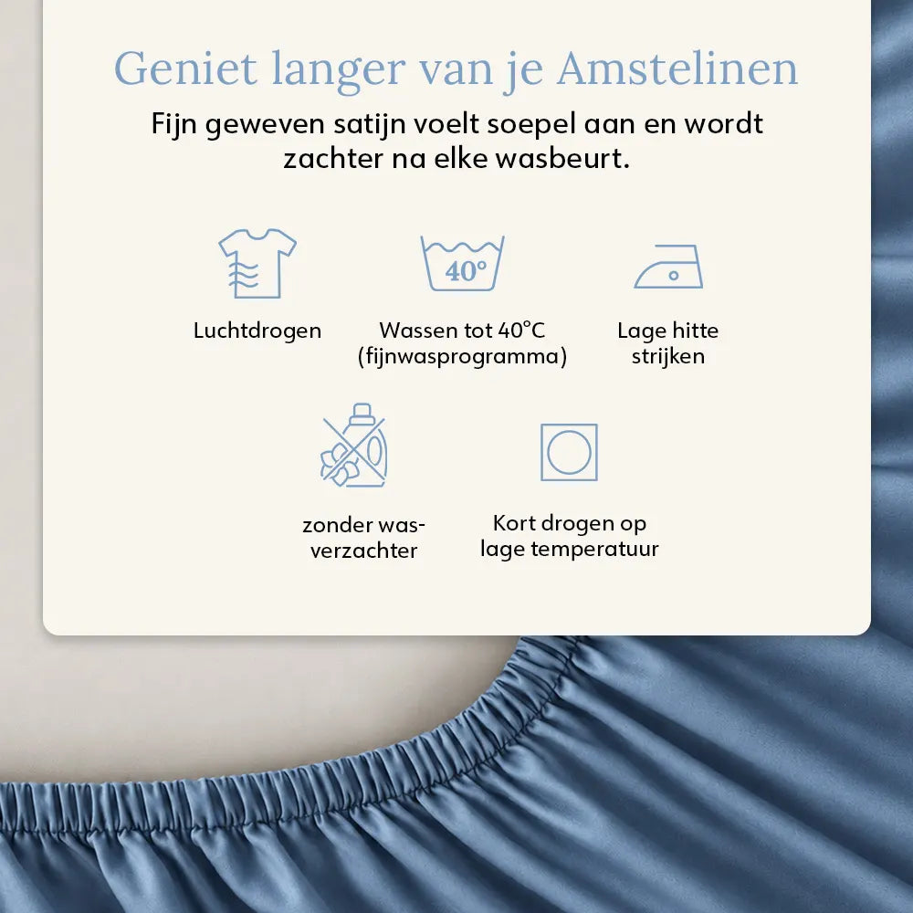 Fitted Sheet – Organic Cotton Sateen – Dusk Blue