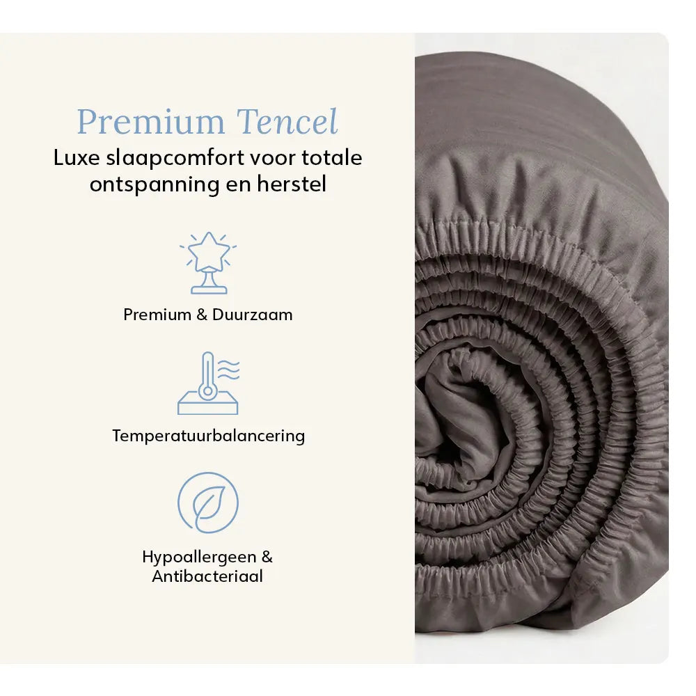 Fitted Sheet - Tencel™ Sateen - Moonstone Grey