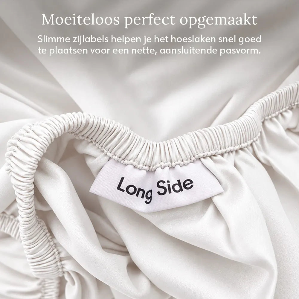 Hoeslaken – Biologisch katoensatijn – Signature White
