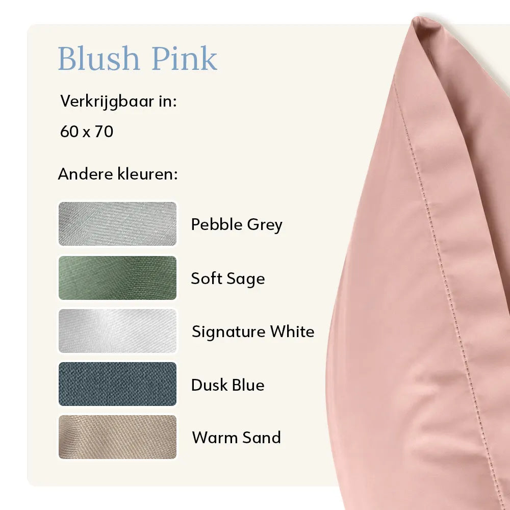 Pillowcase – Organic Cotton Sateen – Blush Pink