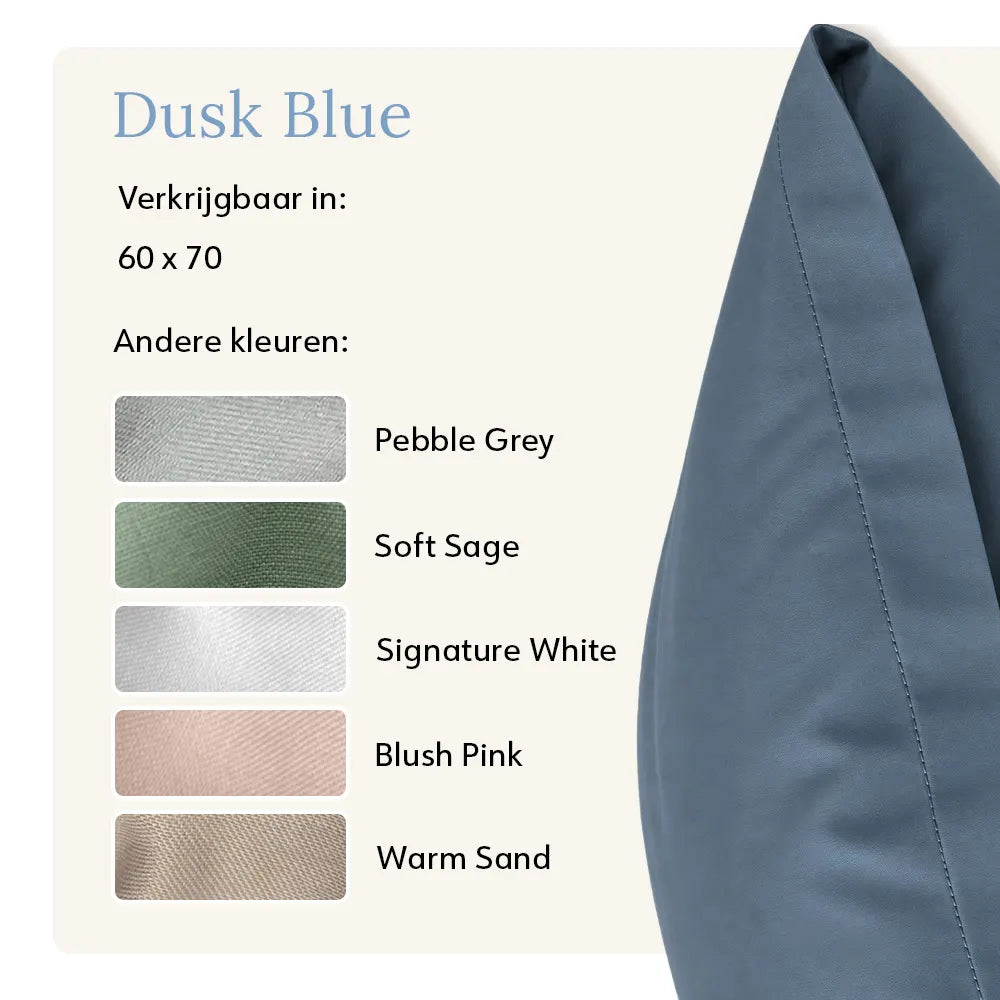 Pillowcase – Organic Cotton Sateen – Dusk Blue