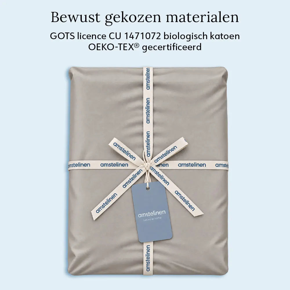 Pillowcase – Organic Cotton Sateen – Pebble Grey