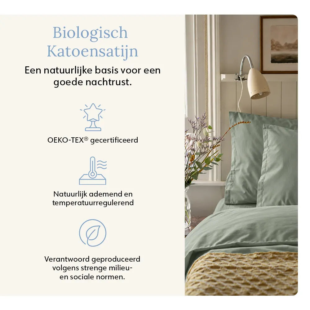 Pillowcase – Organic Cotton Sateen – Soft Sage