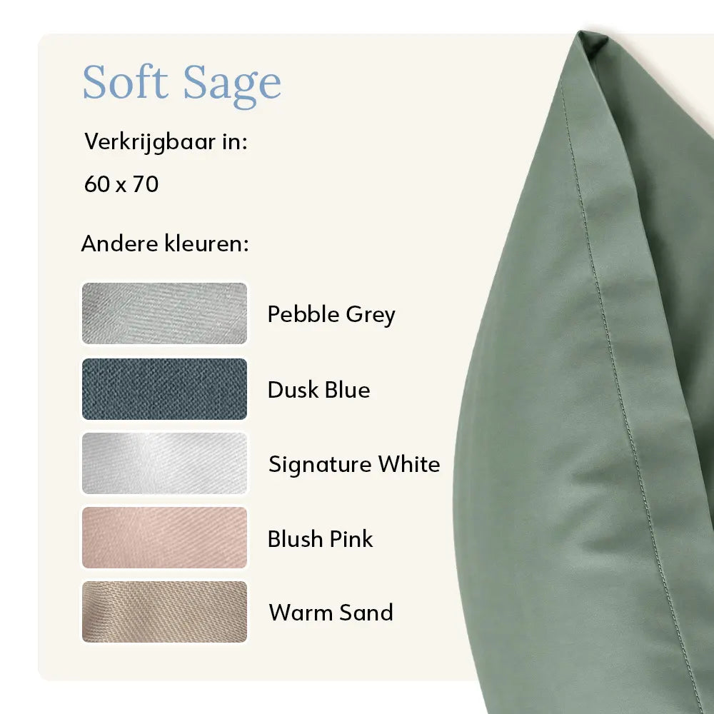 Pillowcase – Organic Cotton Sateen – Soft Sage