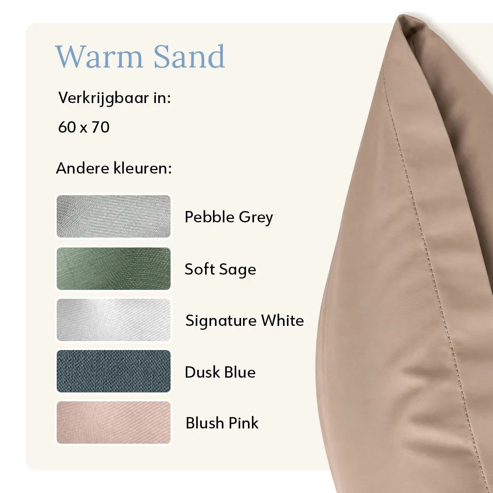 Pillowcase – Organic Cotton Sateen – Warm Sand