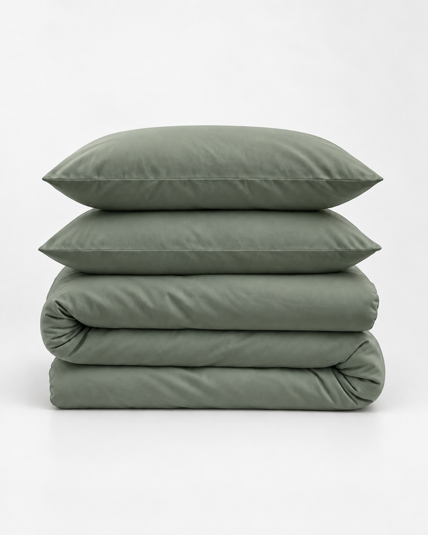 Duvet Cover – Organic Cotton Sateen – Soft Sage