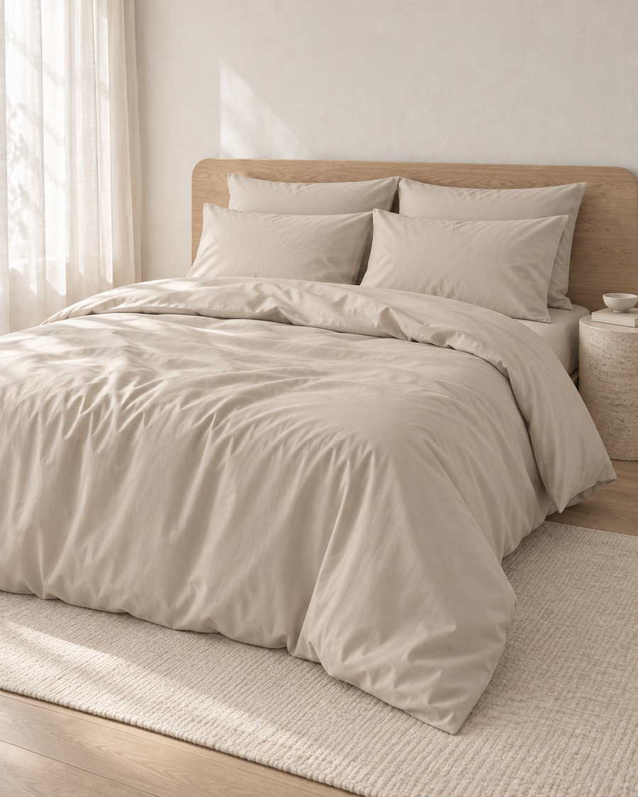 Duvet Cover – Organic Cotton Sateen – Warm Sand