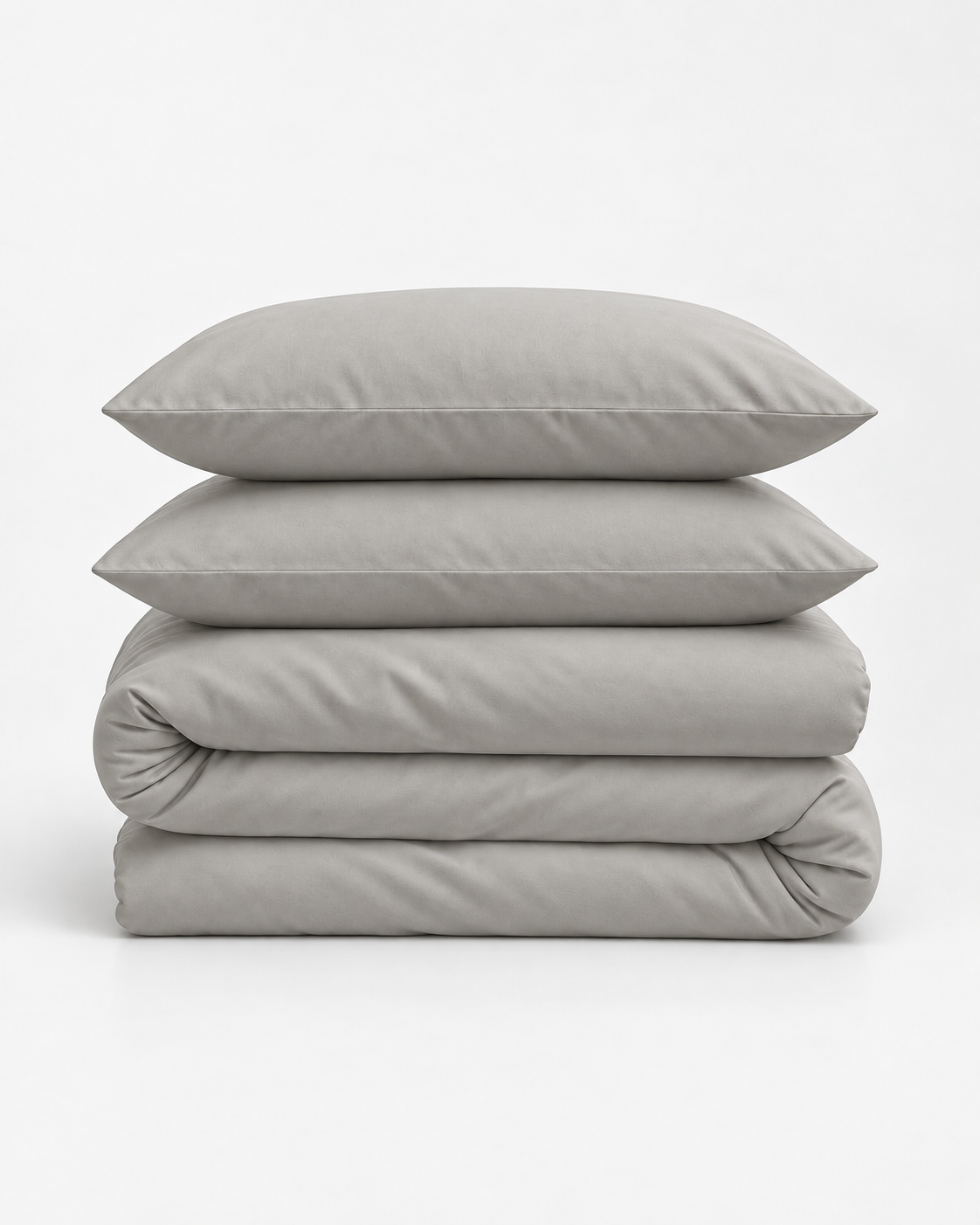 Pebble Grey organic cotton sateen duvet cover